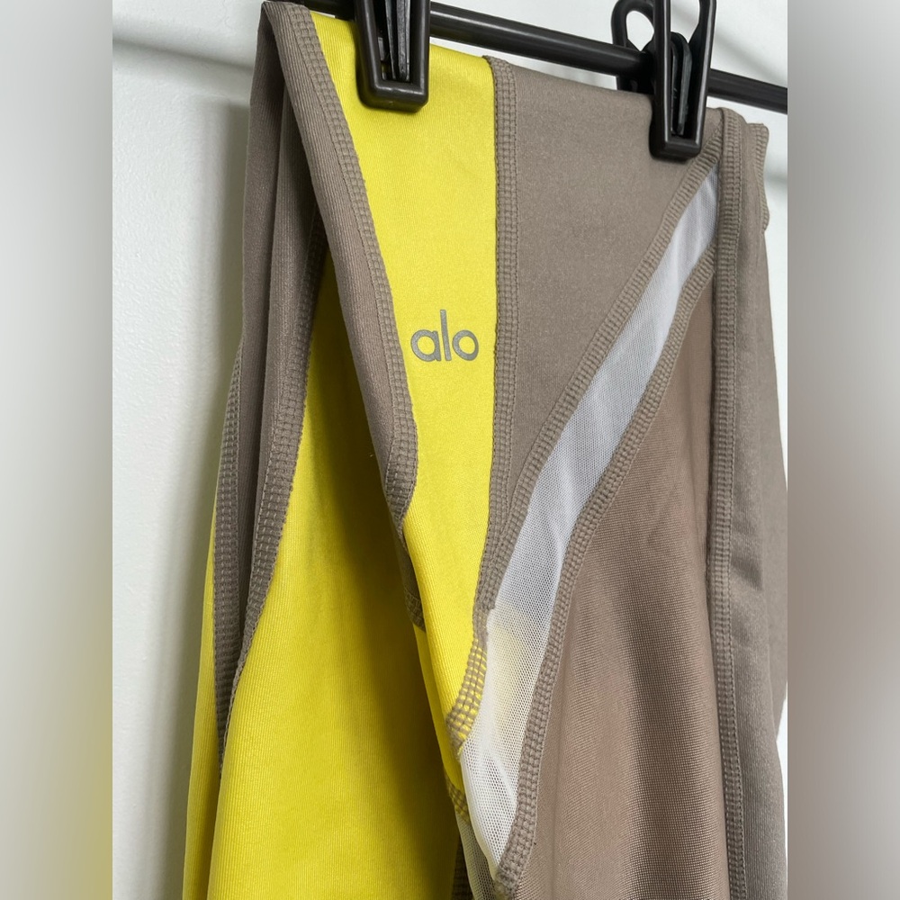 Alo high-waisted yellow tan gym leggings